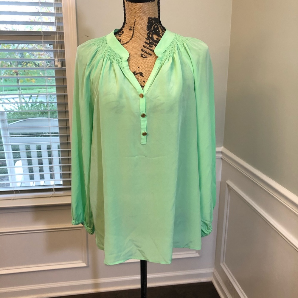 LillyPulitzer Silk Elsa blouse, Sz med Excellent